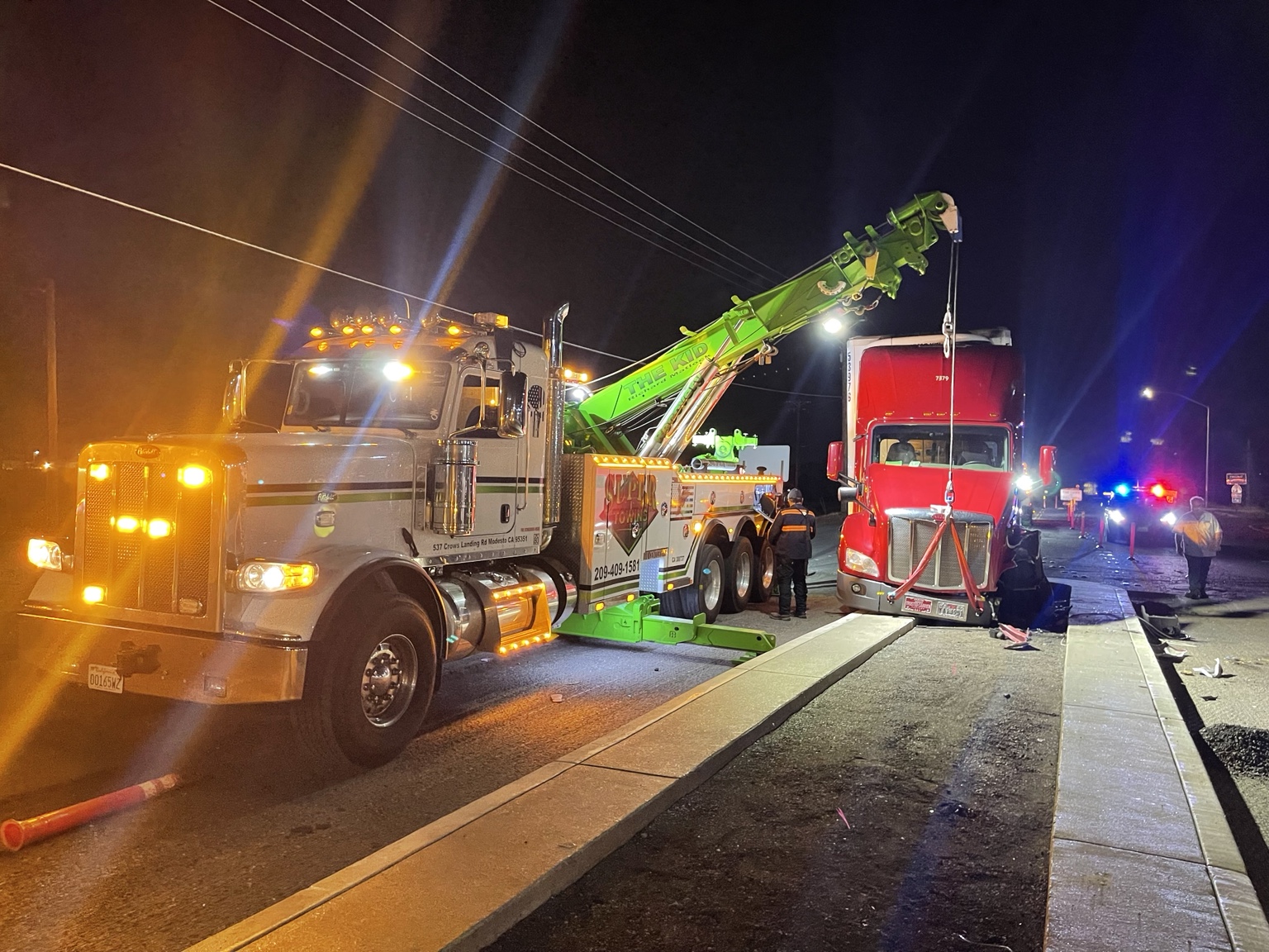 Nighttime towing response